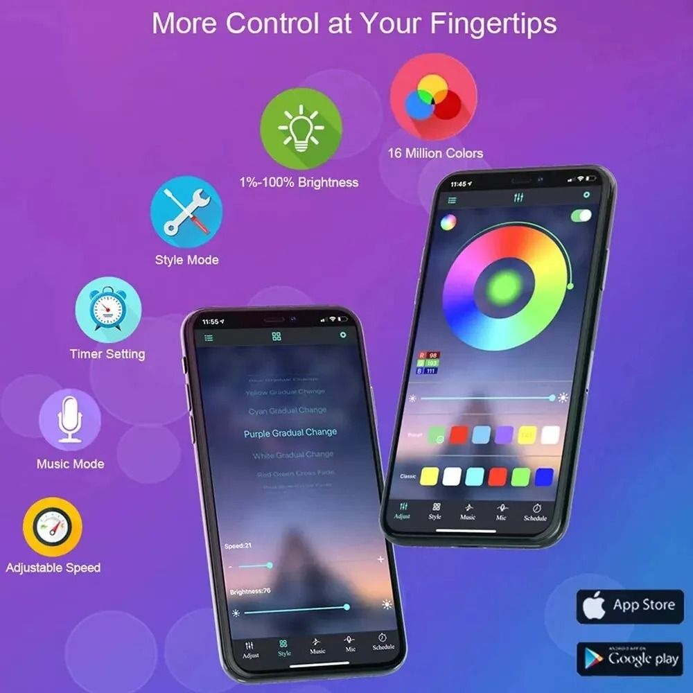 Tape Bluetooth USB LED Strip Light RGB Flexible Self Adhesive Lighting 3