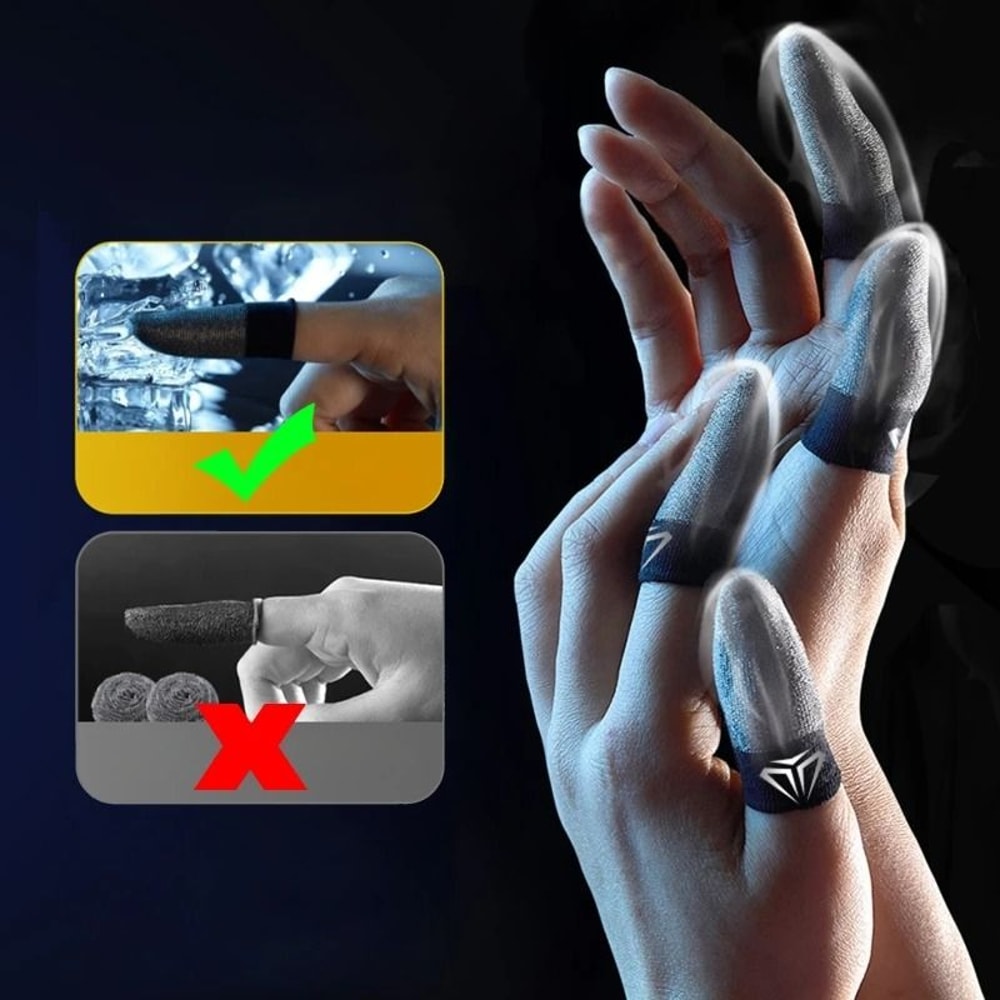 Mobile Game Fingertip Gloves Sweatproof Anti Slip Touch Screen Covers 2 Pack 4
