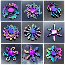 metal rainbow gradient fidget spinner with silent bearing