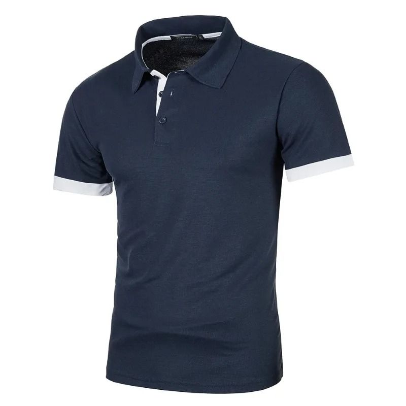Mens Lightweight Short Sleeve Polo Shirt Solid Color Casual Sport Top 2