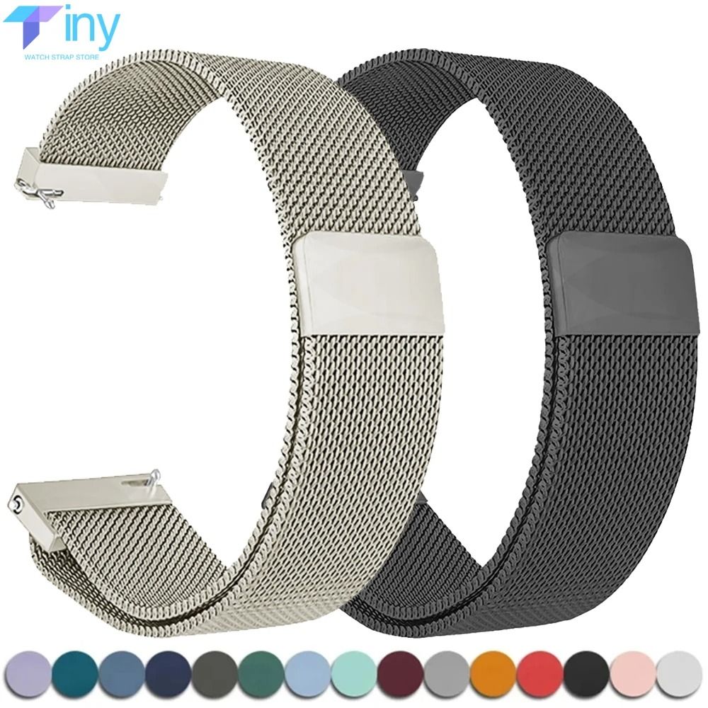 Magnetic Milanese Stainless Steel Watch Strap 20mm 22mm For Samsung Galaxy And Huawei Watches 0