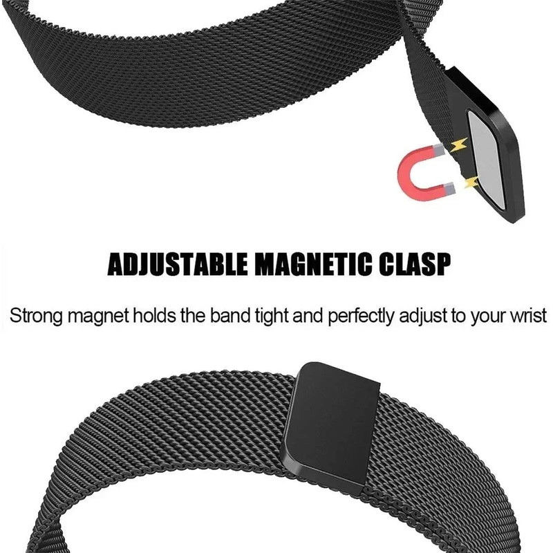 Magnetic Milanese Stainless Steel Watch Strap 20mm 22mm For Samsung Galaxy And Huawei Watches 2