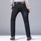 Mens Classic Black Denim Jeans Soft Straight Fit Casual Pants 5