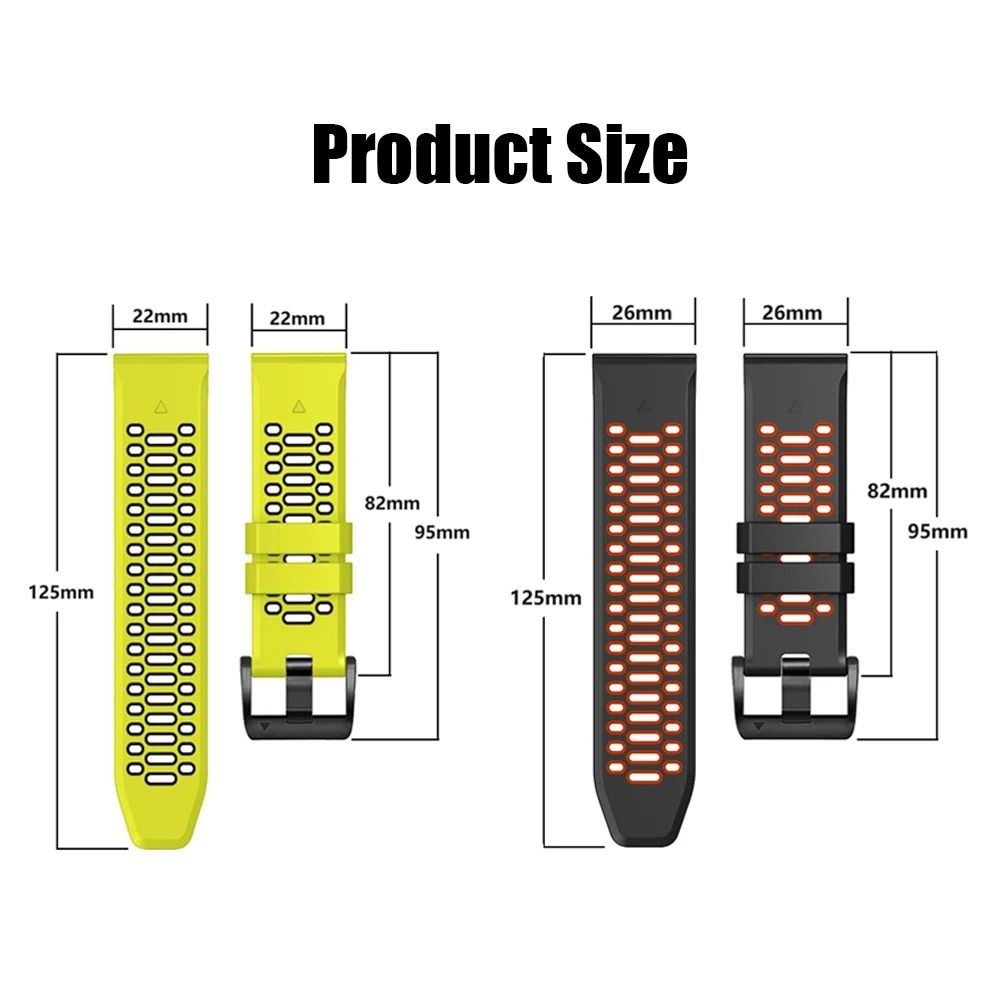 QuickFit Sport Silicone Watch Strap 22mm 26mm For Garmin Fenix And Epix 3
