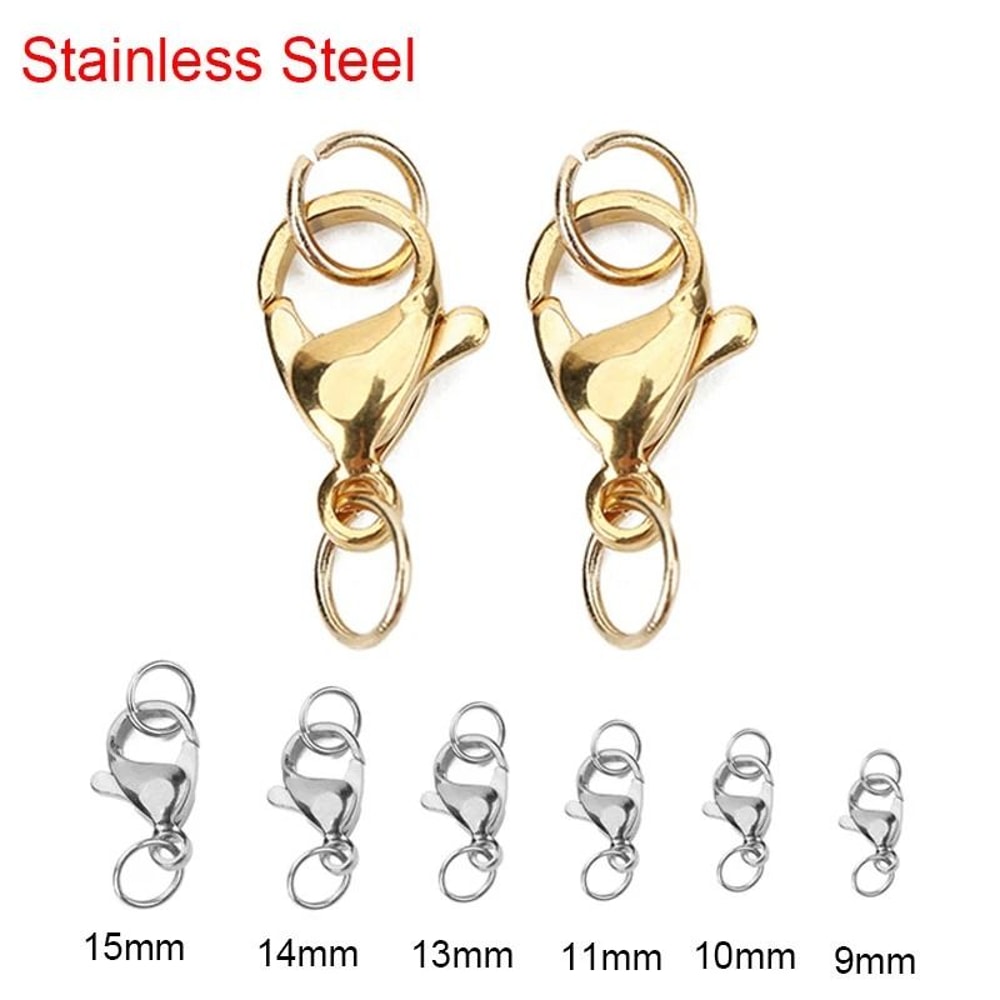 Stainless Steel Lobster Clasp And Jump Ring Set For Jewelry Making 1