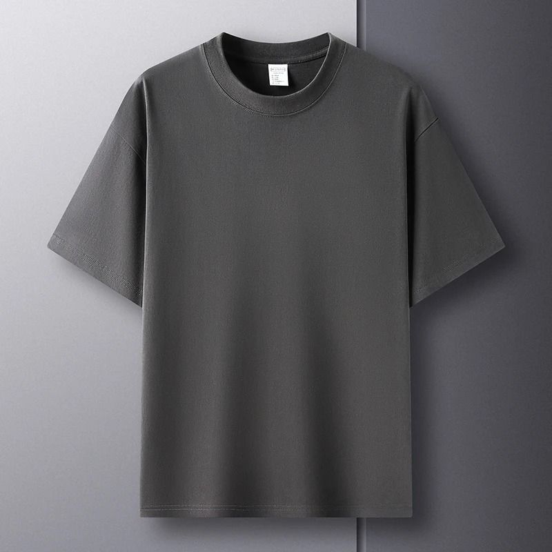 Mens Pure Cotton Short Sleeve Round Neck Casual T Shirt 4