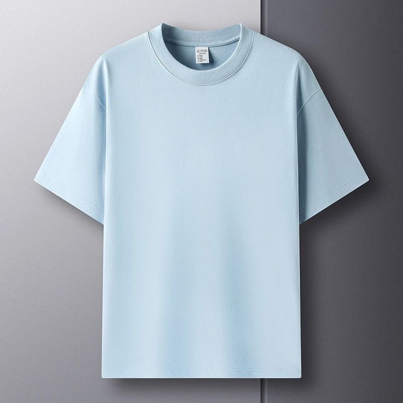 Mens Pure Cotton Short Sleeve Round Neck Casual T Shirt 5