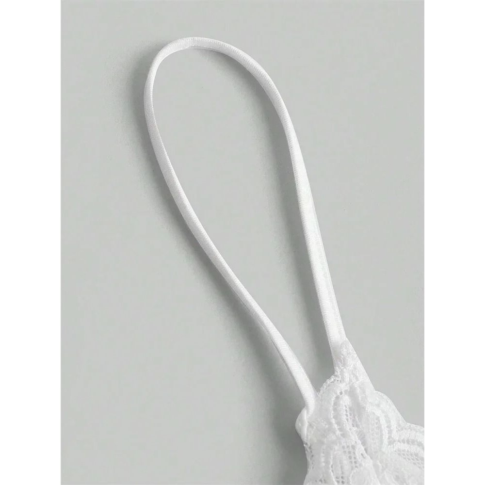 Contrast Lace Bow Front Crop Cami Top For Women 4