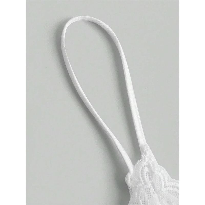 Contrast Lace Bow Front Crop Cami Top For Women 4