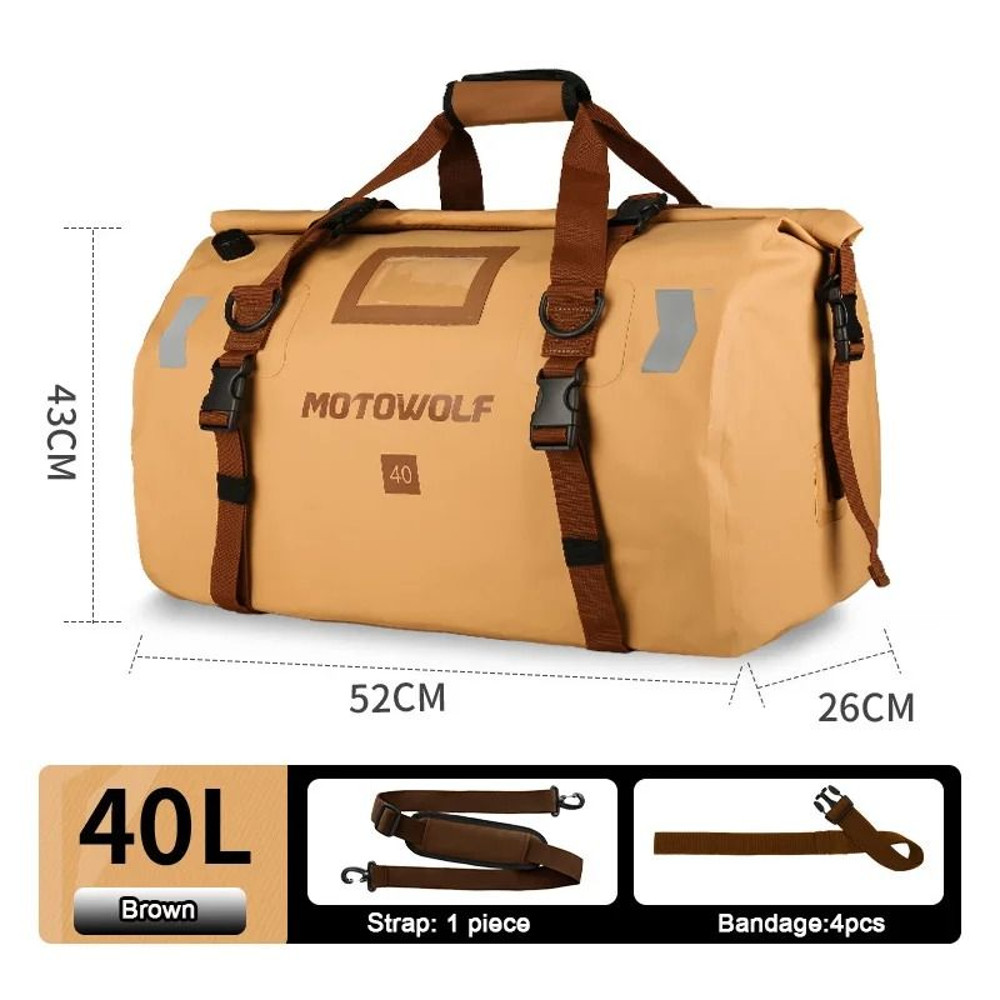 Waterproof Motorcycle Tail Bag 40L 66L For KTM BMW Yamaha Touring 11