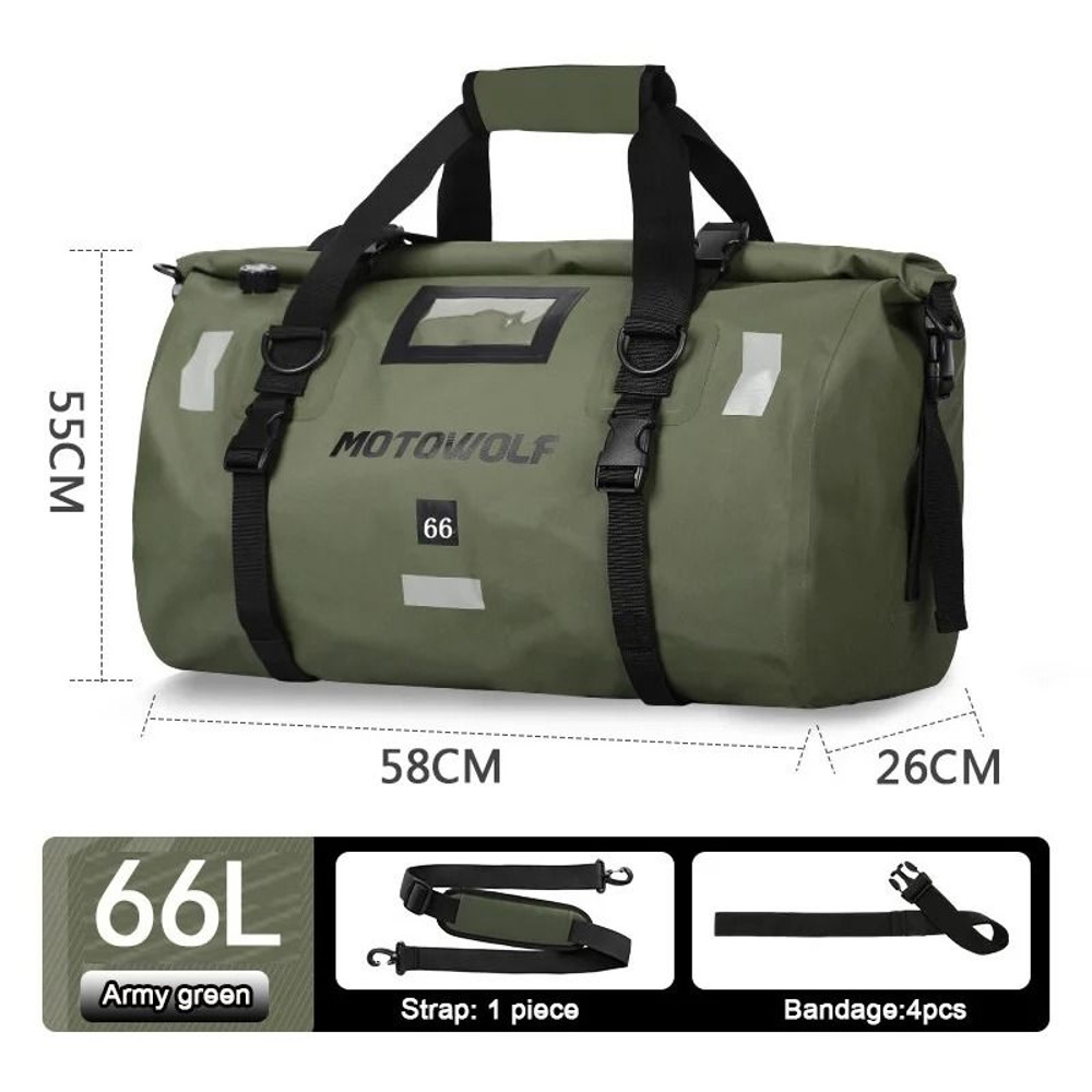 Waterproof Motorcycle Tail Bag 40L 66L For KTM BMW Yamaha Touring 17