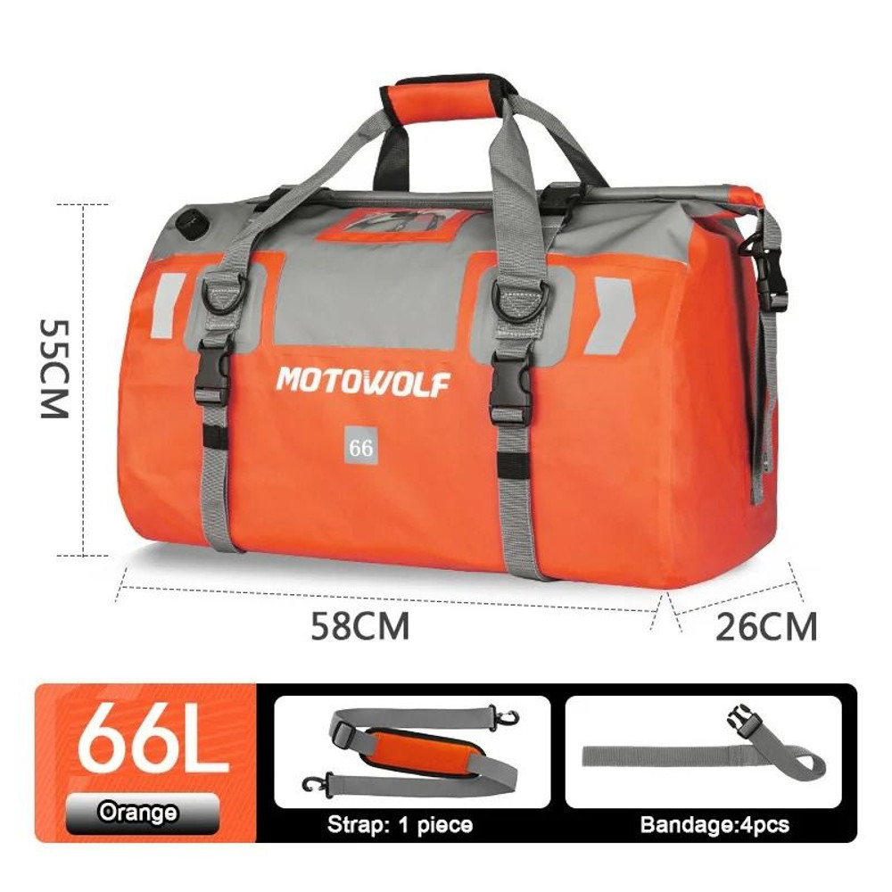 Waterproof Motorcycle Tail Bag 40L 66L For KTM BMW Yamaha Touring 19
