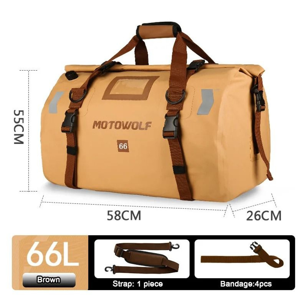 Waterproof Motorcycle Tail Bag 40L 66L For KTM BMW Yamaha Touring 21
