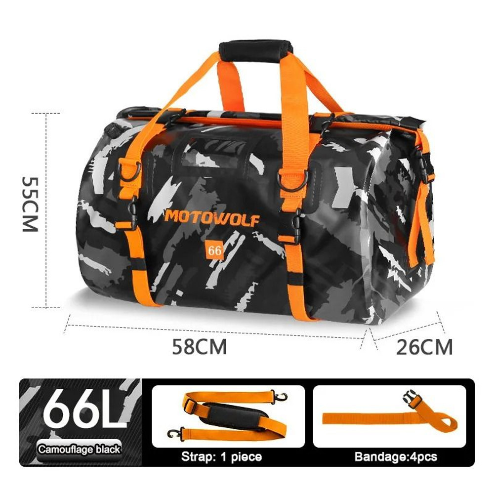Waterproof Motorcycle Tail Bag 40L 66L For KTM BMW Yamaha Touring 22