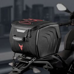 motocentric waterproof motorcycle helmet bag with high capacity and rear seat mount