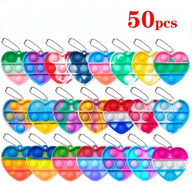 Pop Keychain Fidget Toys Bulk Push Stress Relief Set 11