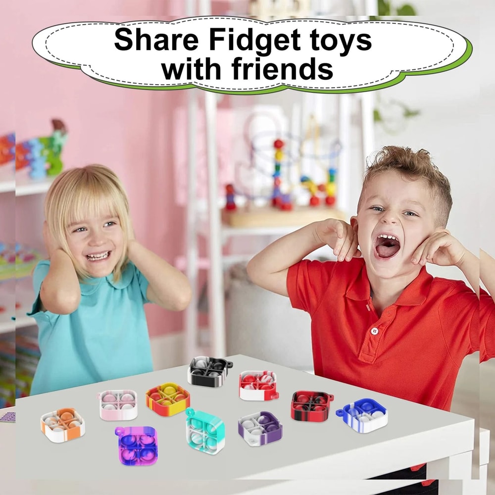 Pop Keychain Fidget Toys Bulk Push Stress Relief Set 2