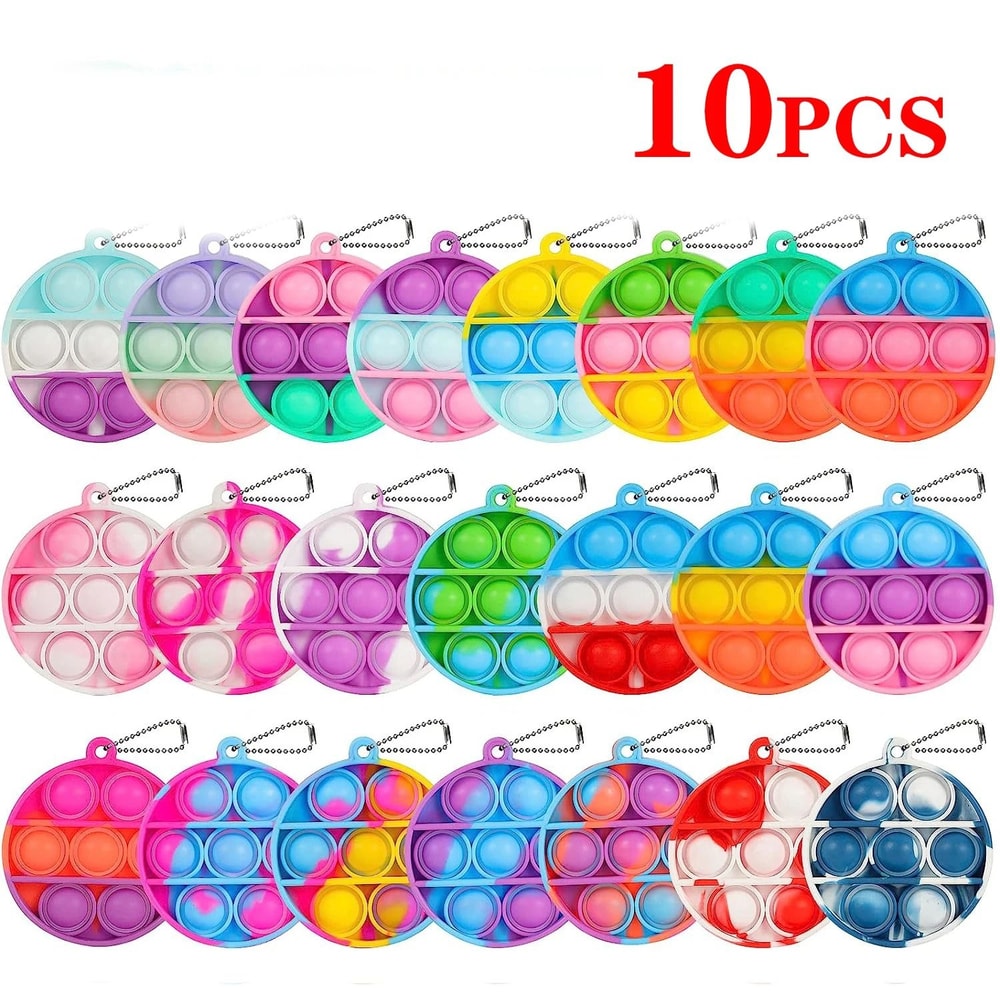 Pop Keychain Fidget Toys Bulk Push Stress Relief Set 15