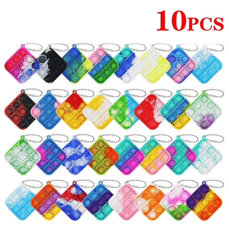 Pop Keychain Fidget Toys Bulk Push Stress Relief Set 21