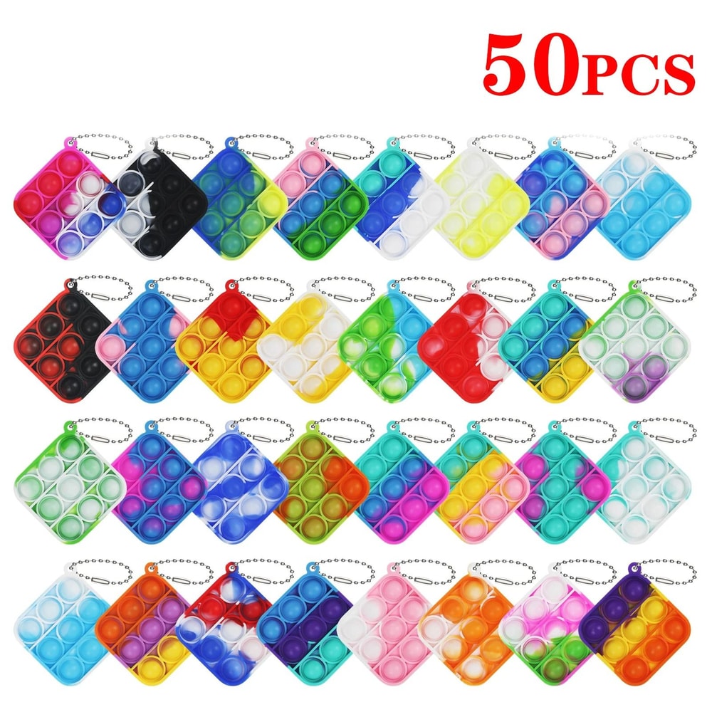 Pop Keychain Fidget Toys Bulk Push Stress Relief Set 23