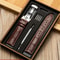 Genuine Leather Watch Band With Wooden Box And Butterfly Clasp 0