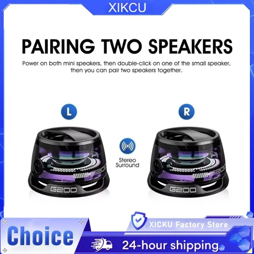 XIKCU Mini Portable Bluetooth Speaker G200 RGB Lighting Magnetic Speaker 0