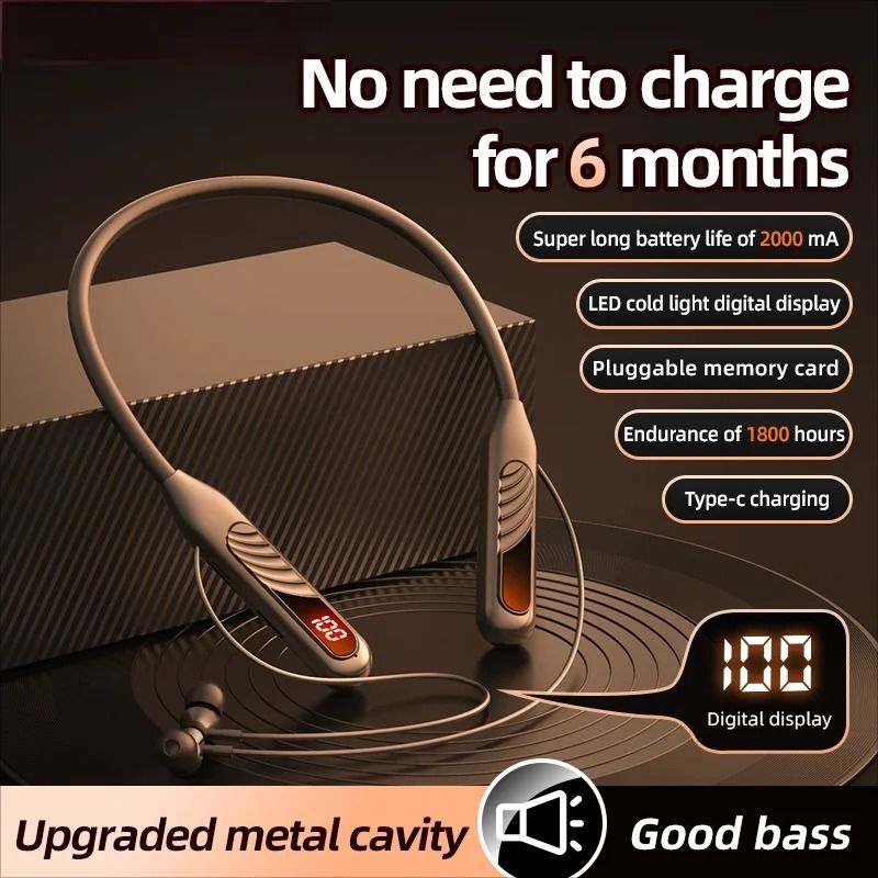 BT8 Wireless Bluetooth Earbuds With Display And Button Control For Outdoor Sports And Music 0