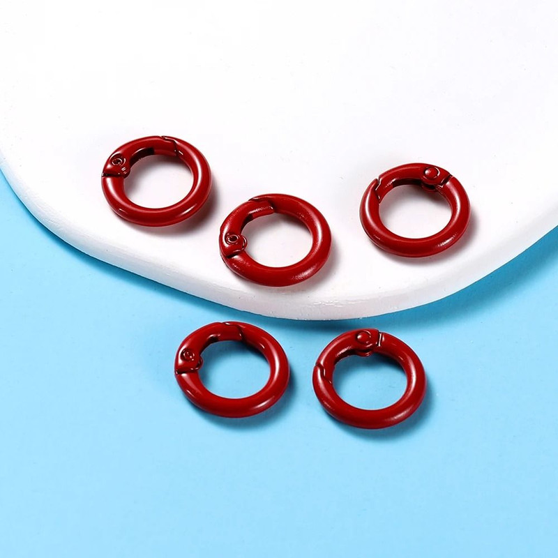 Metal O Ring Spring Clasp Set 5 Piece Pack In 21 Colors For Keychains Dog Chains And DIY Jewelry 4