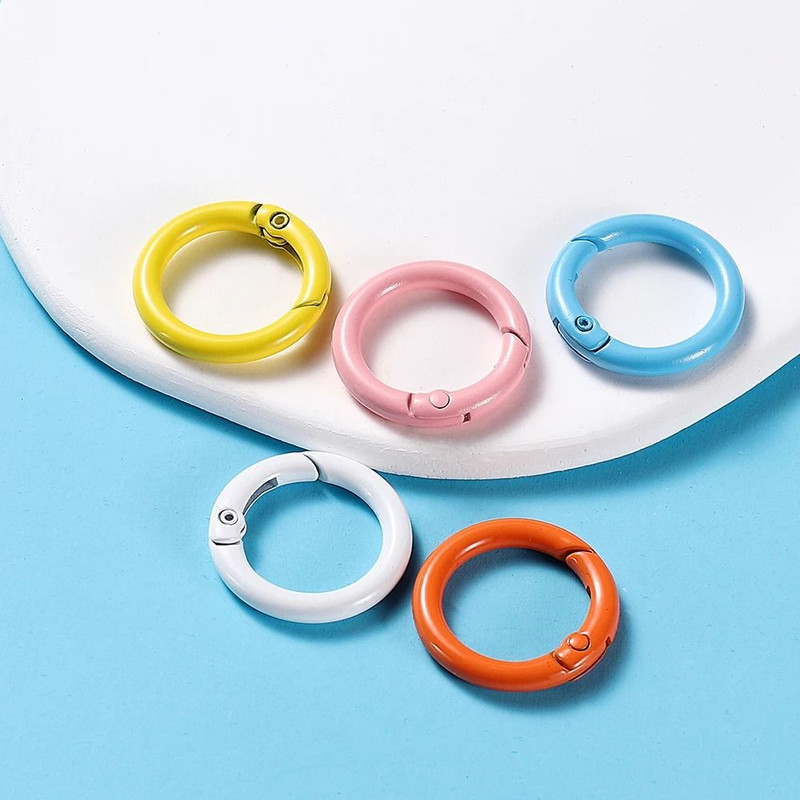 Metal O Ring Spring Clasp Set 5 Piece Pack In 21 Colors For Keychains Dog Chains And DIY Jewelry 19