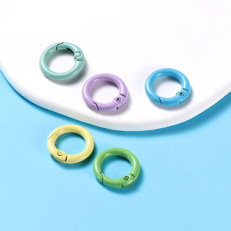 Metal O Ring Spring Clasp Set 5 Piece Pack In 21 Colors For Keychains Dog Chains And DIY Jewelry 25