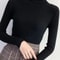 Autumn Winter Mock Neck Women Sweater Vintage Solid Knitted Pullover 4