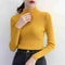 Autumn Winter Mock Neck Women Sweater Vintage Solid Knitted Pullover 15