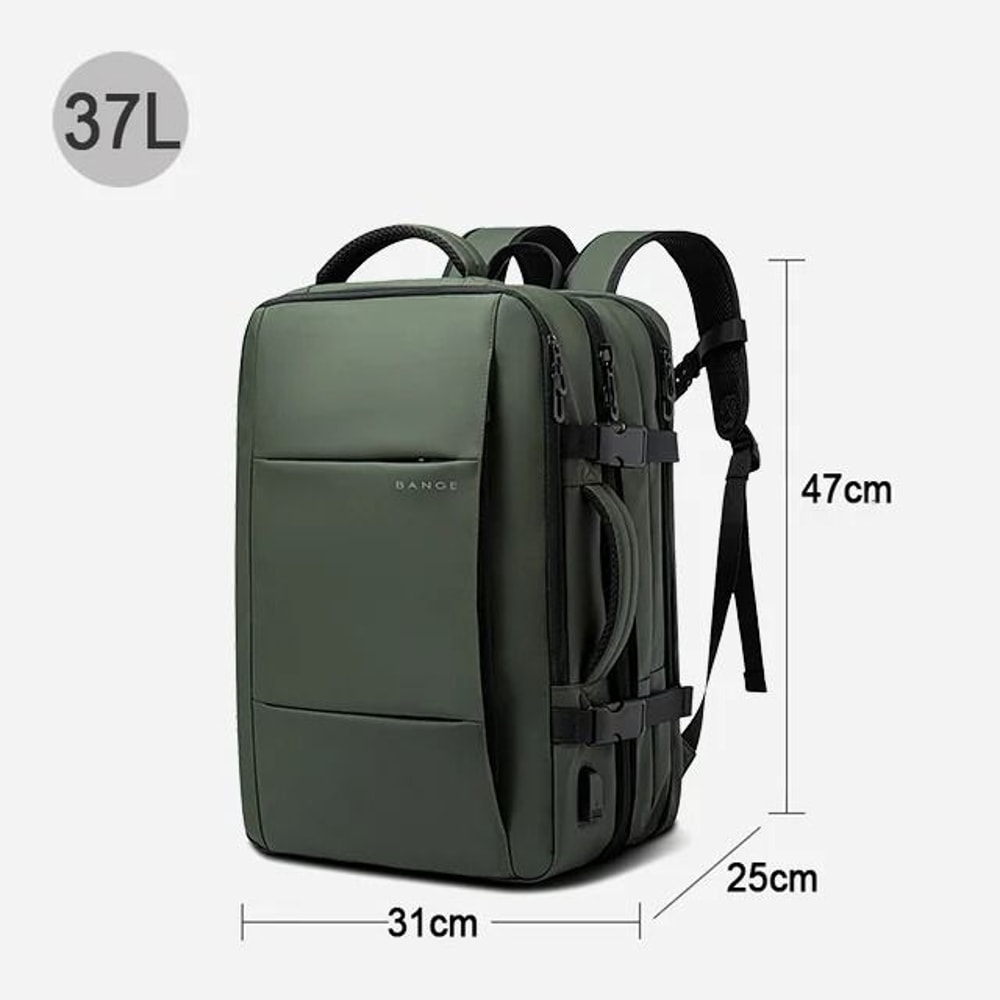 BANGE Expandable Waterproof Travel And Business Backpack With USB Port 12