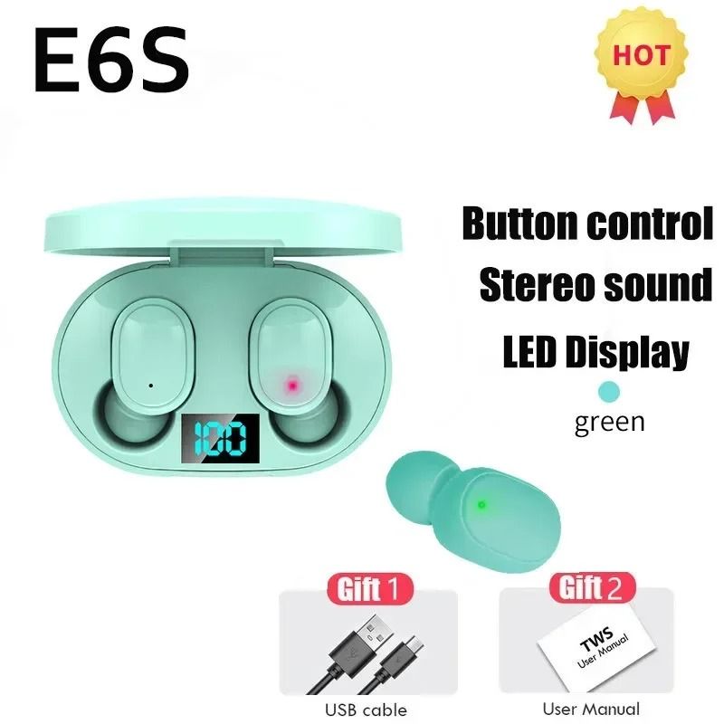 TWS E6S Wireless Bluetooth Earphones Noise Cancelling Headset With Mic 8