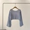 Women Long Sleeve Crochet Knit Crop Top Beach Vacation Pullover 8