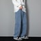 Men Casual Straight Denim Jeans Classic Wide Leg Pants 2