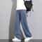 Men Casual Straight Denim Jeans Classic Wide Leg Pants 9