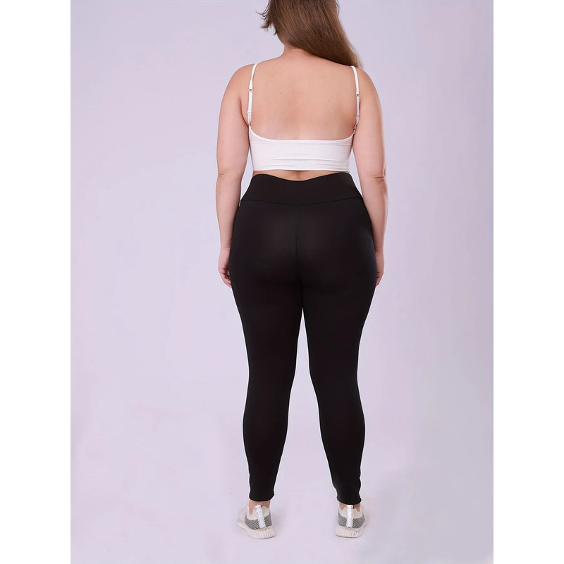 Plus Size High Waisted Fleece Lined Leggings For Women Warm Thick Stretch Long Pants 2