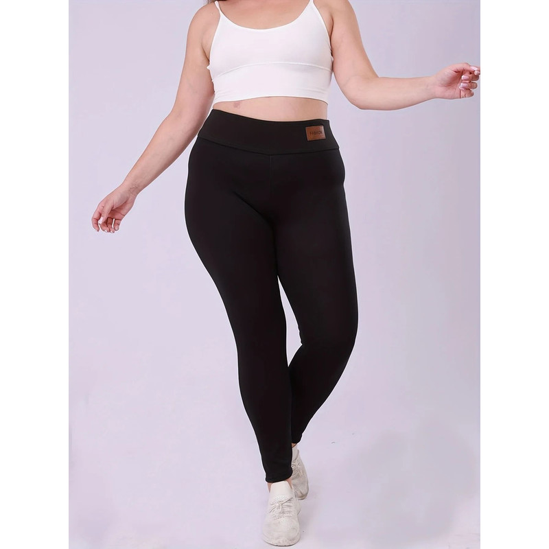 Plus Size High Waisted Fleece Lined Leggings For Women Warm Thick Stretch Long Pants 4