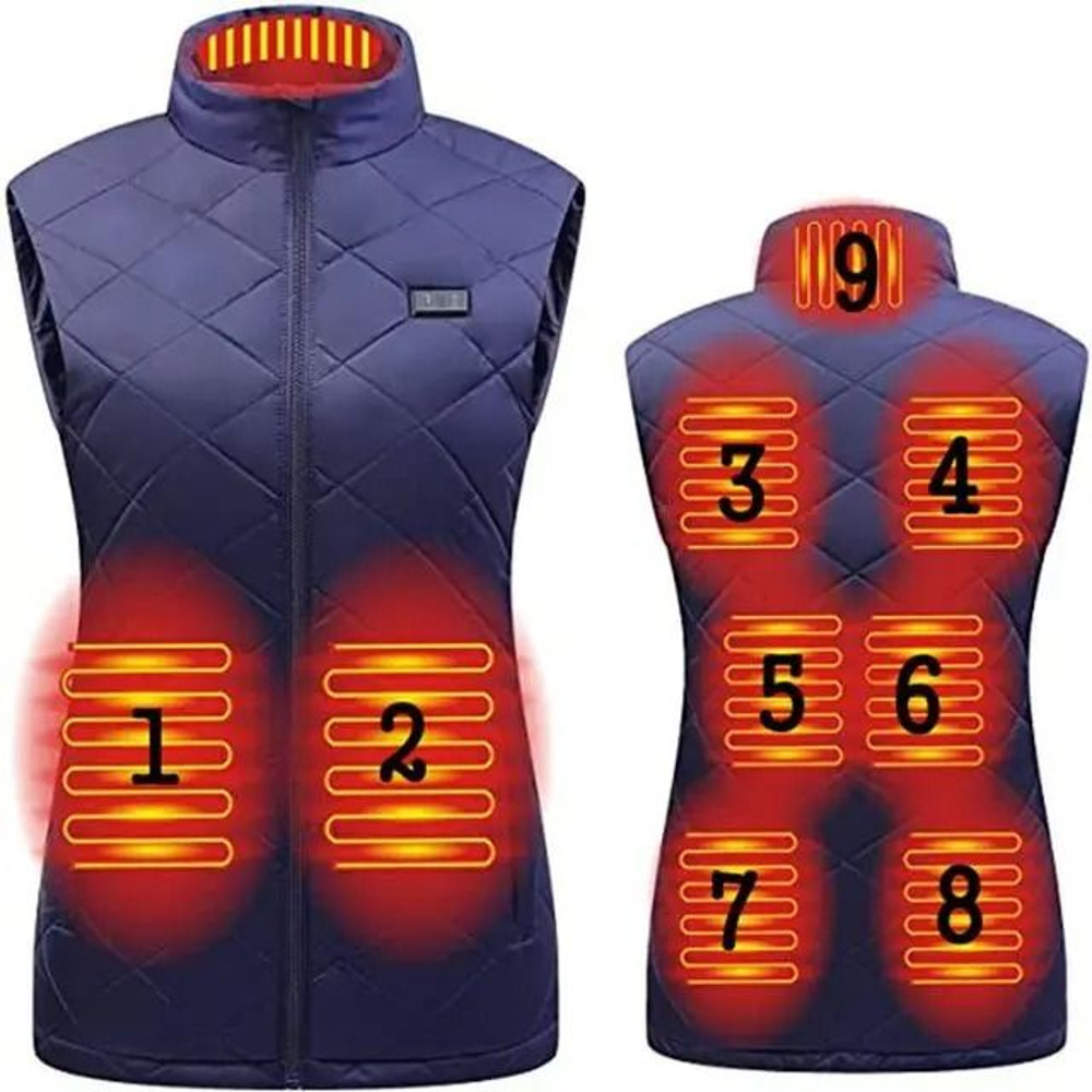 Women USB Infrared Electric Heating Vest Thermal Cotton Jacket 8