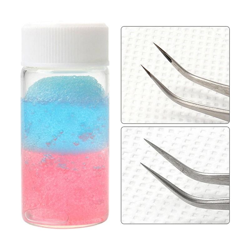 Eyelash Tweezers Cleaner Lash Glue Remover Liquid With Sponge 1