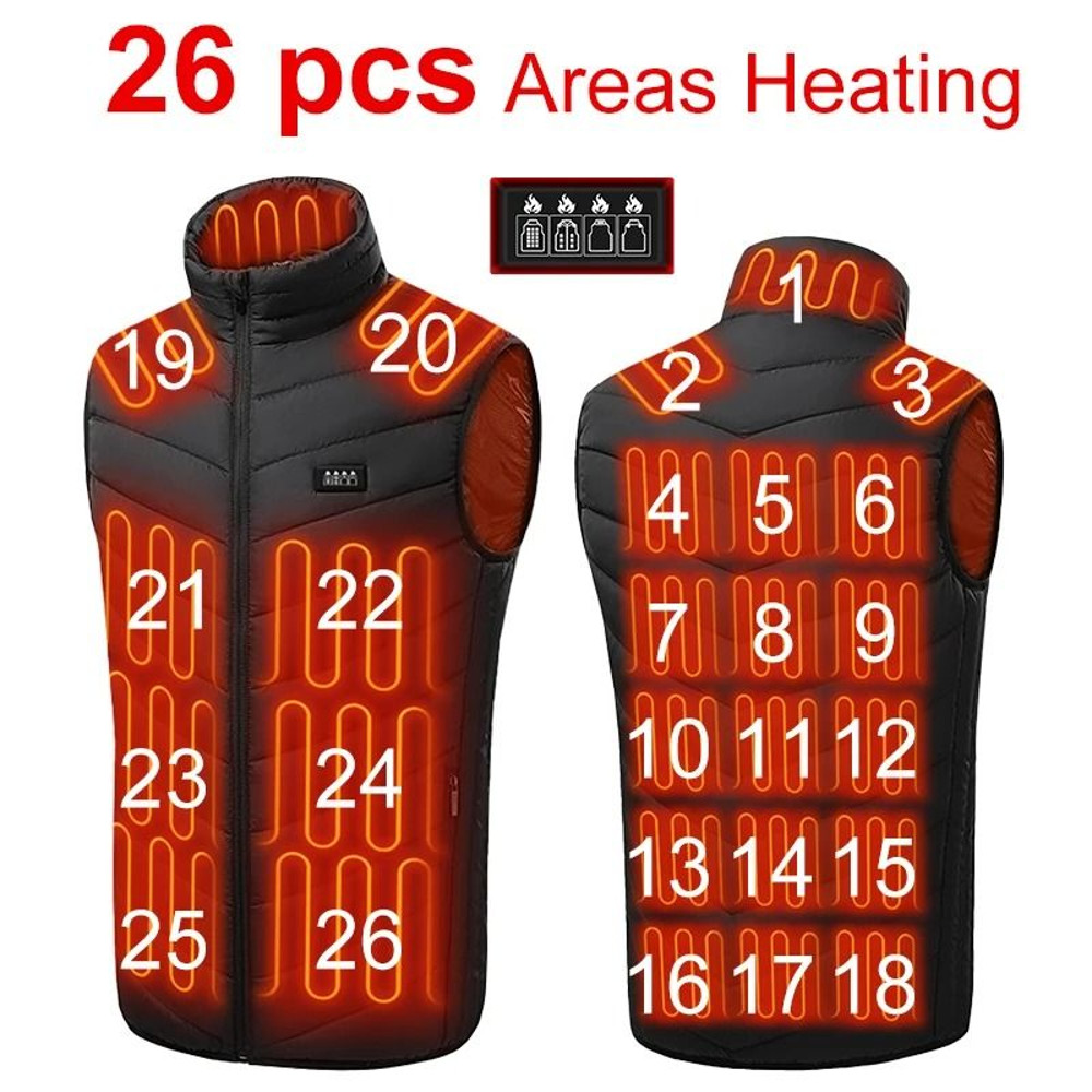 Heated Vest With 26 Heating Zones USB Powered Winter Thermal Jacket For Men And Women 0