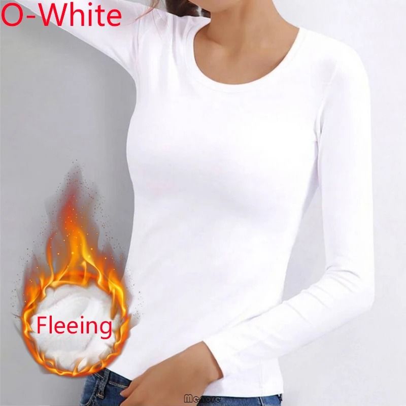 Women German Velvet Thermal Bottoming Shirt Long Sleeve Top 9