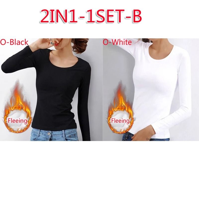 Women German Velvet Thermal Bottoming Shirt Long Sleeve Top 11