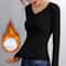 Women German Velvet Thermal Bottoming Shirt Long Sleeve Top 4