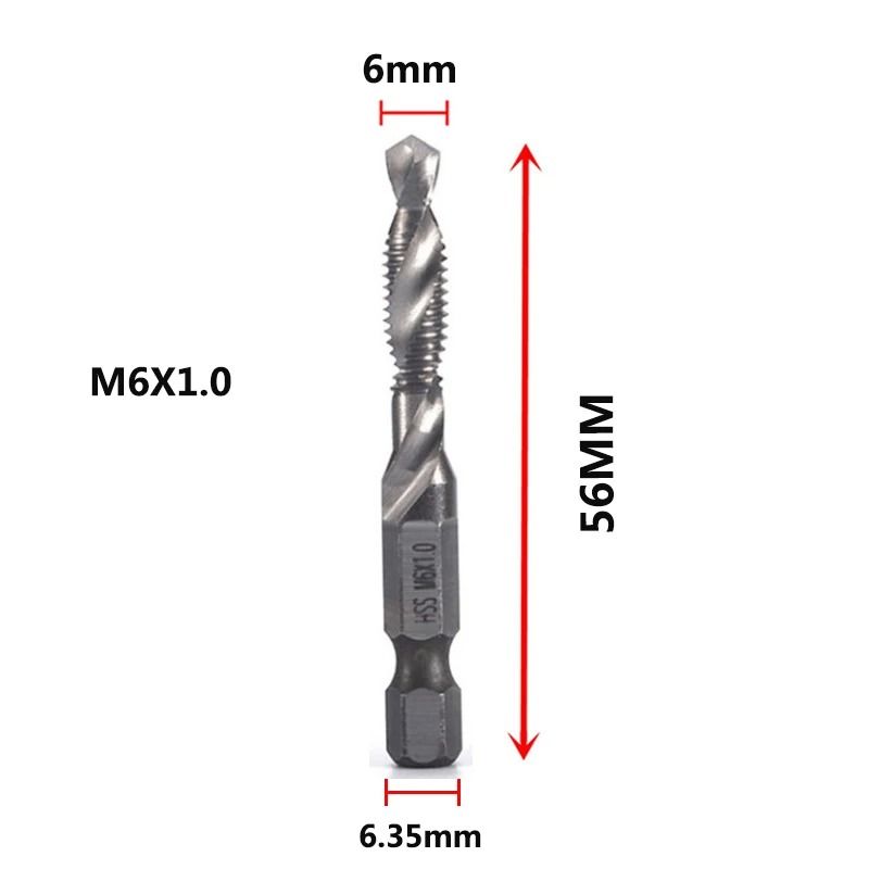 Hex Shank Titanium Plated Metric Tap Drill Bits M3 To M10 Set 14