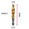 Hex Shank Titanium Plated Metric Tap Drill Bits M3 To M10 Set 5