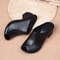 Women Thick Heeled Soft Leather Fish Mouth Slippers Mid Heel Sandals 1