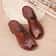 Women Thick Heeled Soft Leather Fish Mouth Slippers Mid Heel Sandals 3