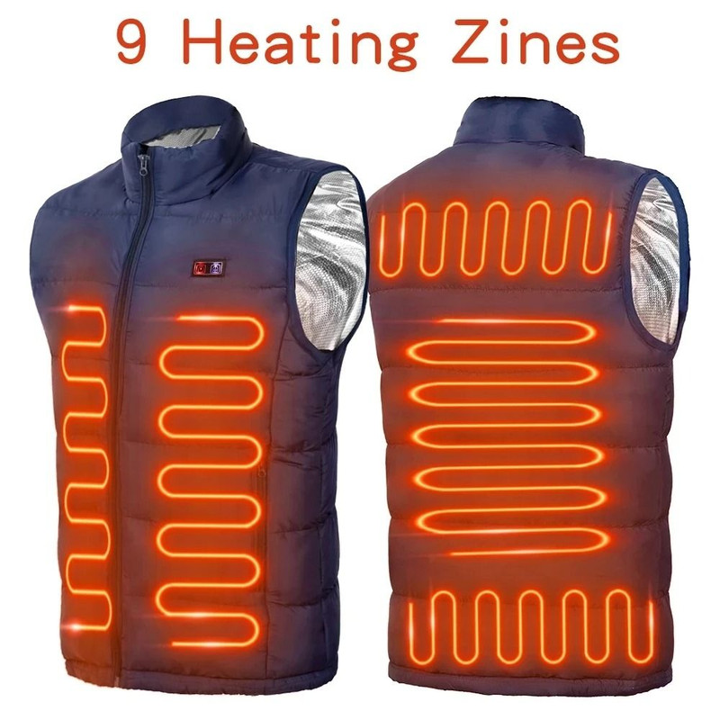 9 Zone Heated Vest USB Powered Graphene Jacket For Men And Women 4